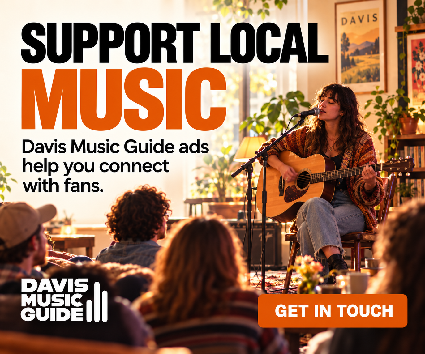 Support local music. Advertise on Davis Music Guide.