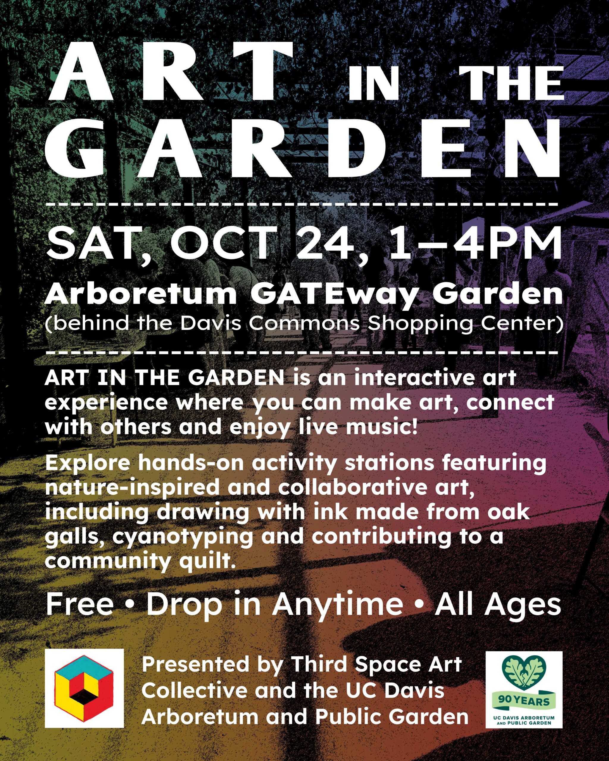 Art in the Garden flyer, Saturday, October 24, 1 to 4 PM, Arboretum GATEway Garden
