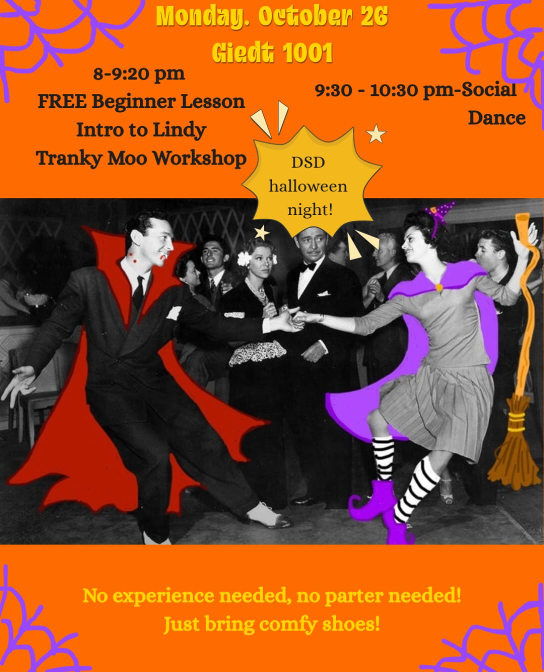Davis Swing Dancers Halloween night flyer