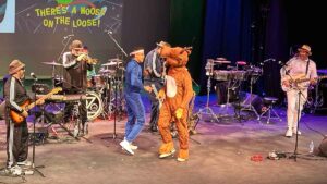 Ozomatli performing live at Veterans Memorial Theatre in Davis, California.