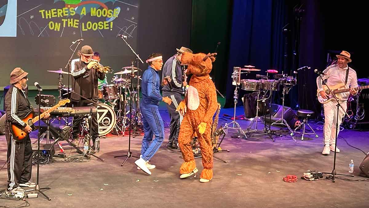 Ozomatli performing live at Veterans Memorial Theatre in Davis, California.