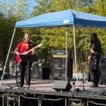 RockBand University student musicians performing in Halloween costumes at Sudwerk in Davis