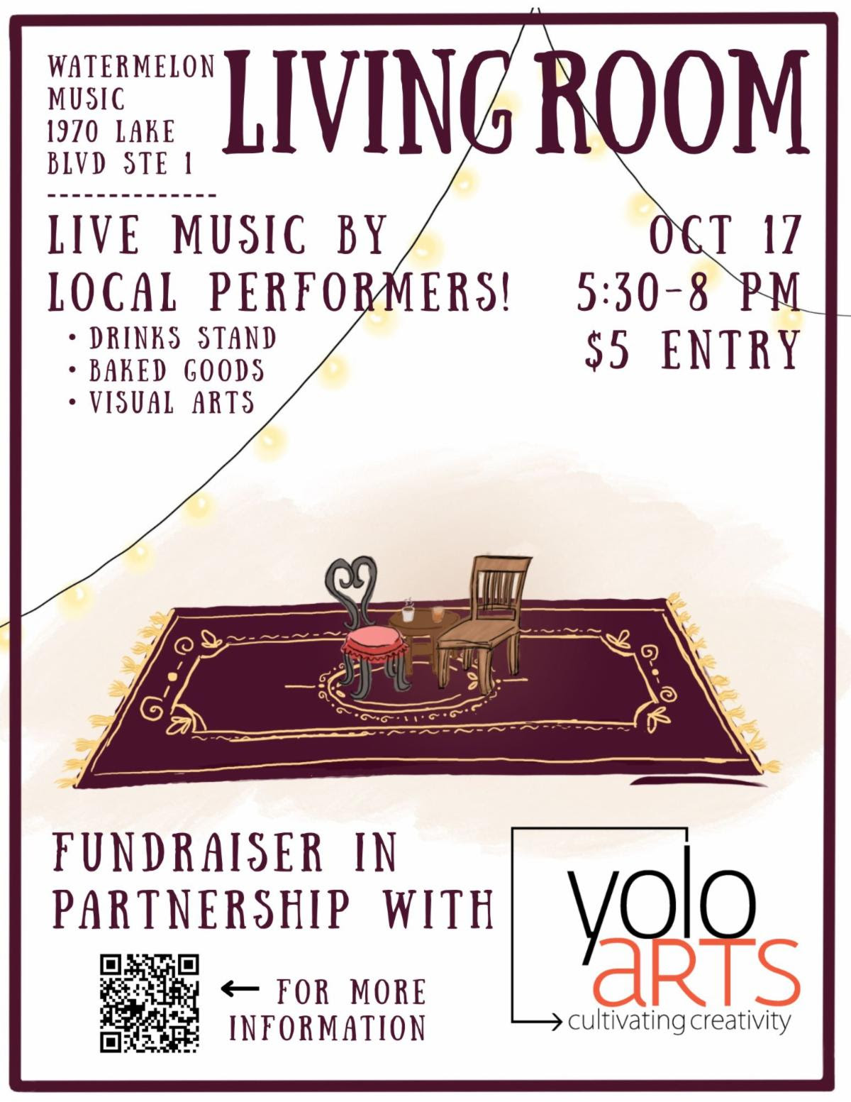 Six local acts play Living Room, an evening that turns the Melon Ball into a music, art, and cafe space.
